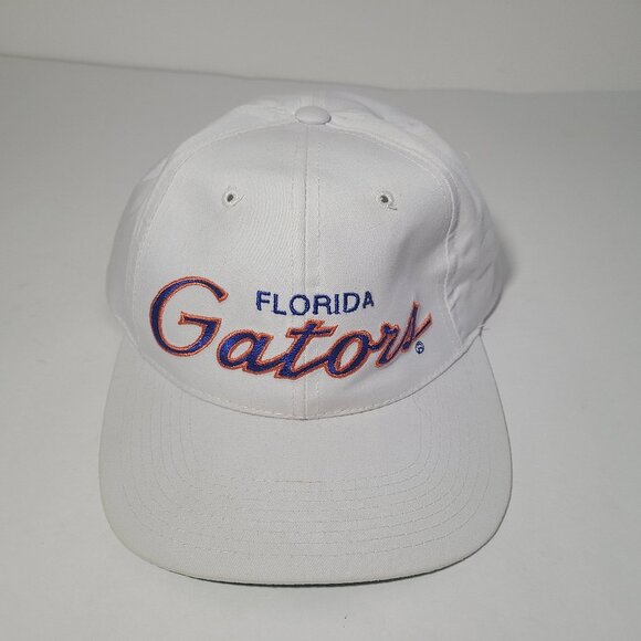 Vintage 90s Florida Gators Script Specialties White Snapback Hat/Cap - Picture 1 of 8